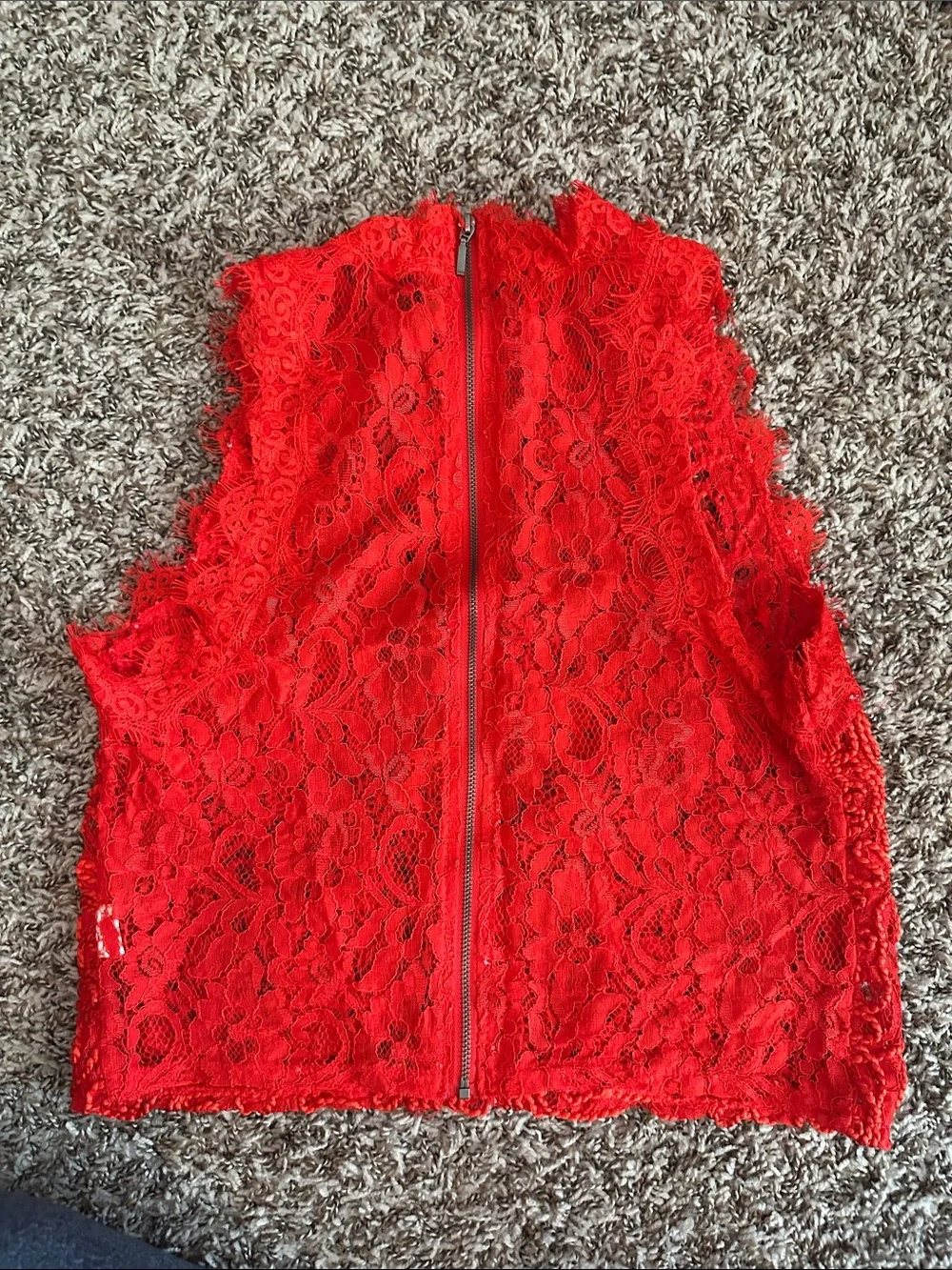 Zara Vibrant Red Lace Halter Camisole